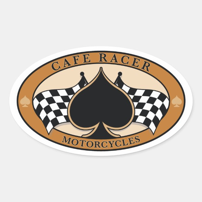 Cafe Racer / Motorcycle Oval Sticker (Front)