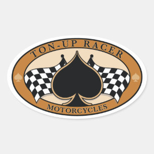 Cafe Racer / Motorcycle Oval Sticker