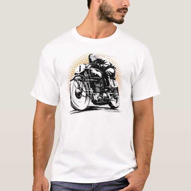Cafe Racer Rider Motorcycle Tshirt (Front)