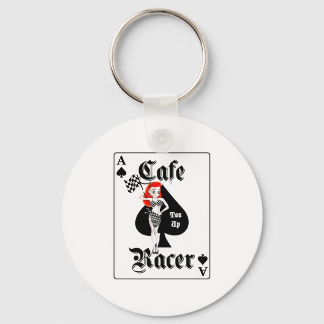 Cafe Racer Ton Up Redhead Key Ring (Front)