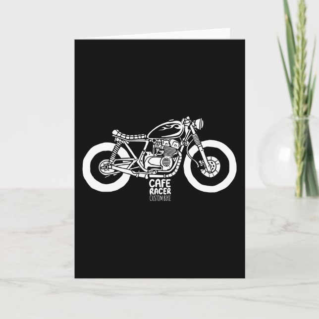 Cafe racer vintage motorcycle card (Front)