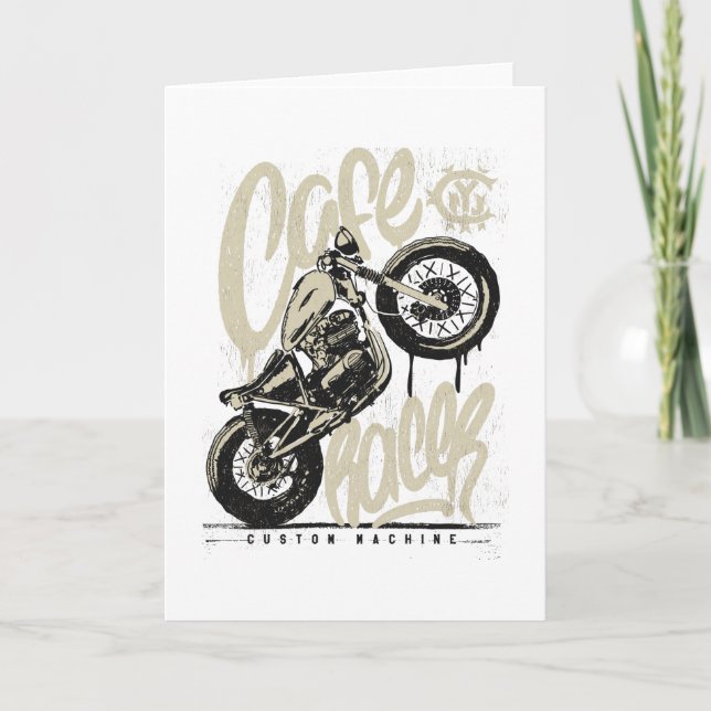 Cafe racer vintage motorcycle card (Front)