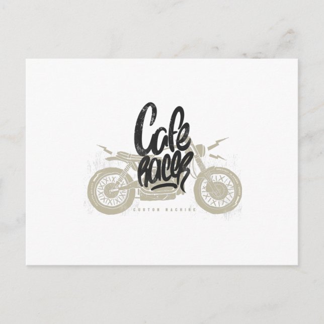 Cafe racer vintage motorcycle postcard (Front)
