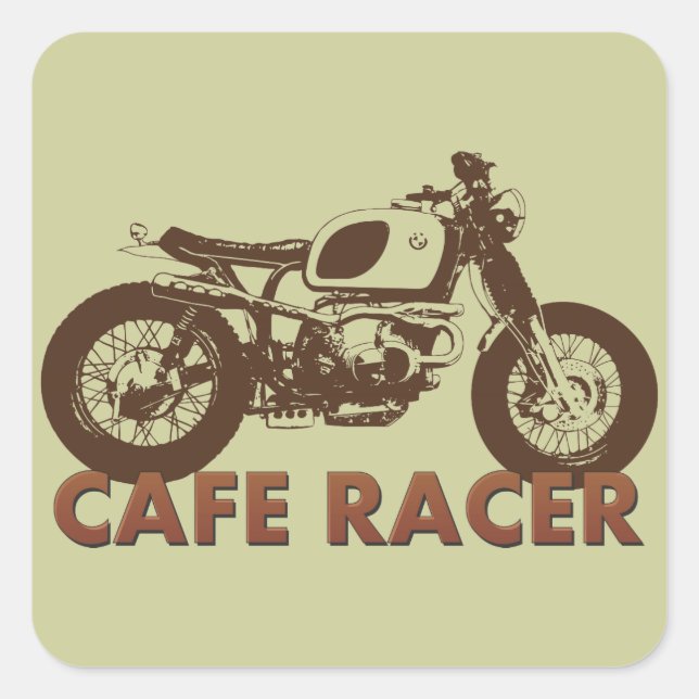 Cafe Racer Vintage Square Sticker (Front)