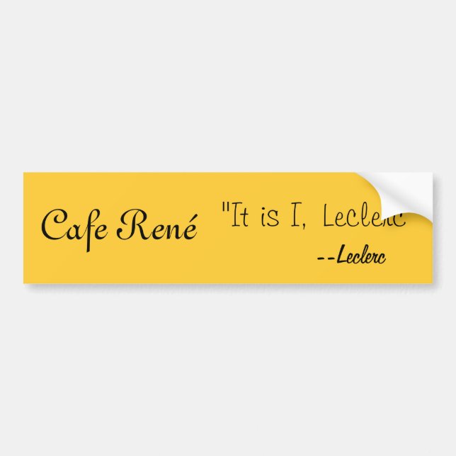Cafe René Bumper Sticker (Front)