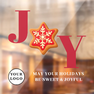 Cafe Restaurant Bakery red JOY Window Cling