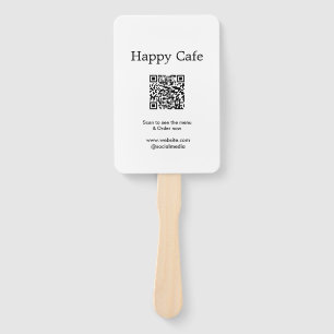 Cafe restaurant scan to see menu order QR hotel fo Hand Fan