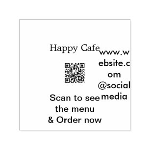 Cafe restaurant scan to see menu order QR hotel fo Self-inking Stamp
