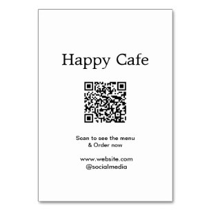Cafe restaurant scan to see menu order QR hotel fo Table Number