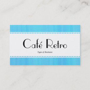 Café Retro (Scalloped) - Blue Painted Texture Business Card