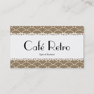 Café Retro (Scalloped) - Fish Scale Pattern Business Card