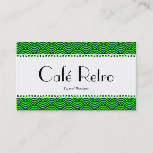 Café Retro (Scalloped) - Fish Scale Pattern Business Card