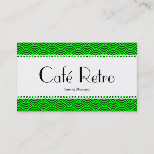 Café Retro (Scalloped) - Fish Scale Pattern Business Card