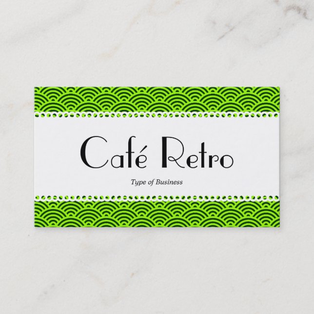 Café Retro (Scalloped) - Fish Scale Pattern Business Card (Front)