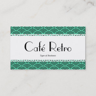Café Retro (Scalloped) - Fish Scale Pattern Business Card