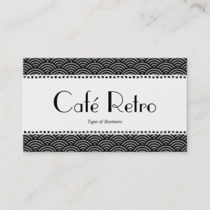 Café Retro (Scalloped) - Fish Scale Pattern Business Card