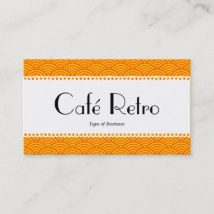 Café Retro (Scalloped) - Fish Scale Pattern Business Card