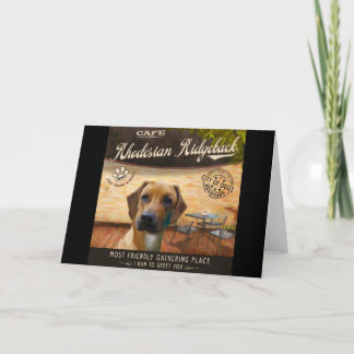 Cafe Rhodesian Ridgeback Holiday Card