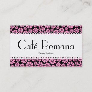 Café Romana (Scalloped) Floral Pattern Business Card