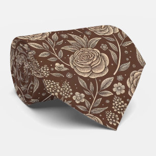 Cafe Rose Wild Floral Pattern Tie