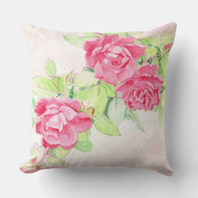 Cafe Roses design on Cushion (Front)