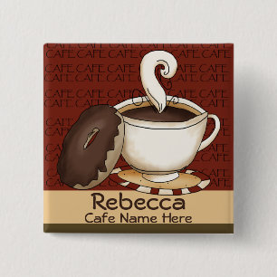 Cafe Staff Name ID 15 Cm Square Badge