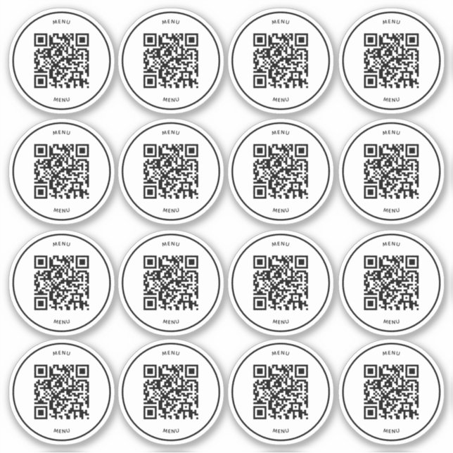 Cafe Table QR Code Sticker | Digital Menu Scan (Front)