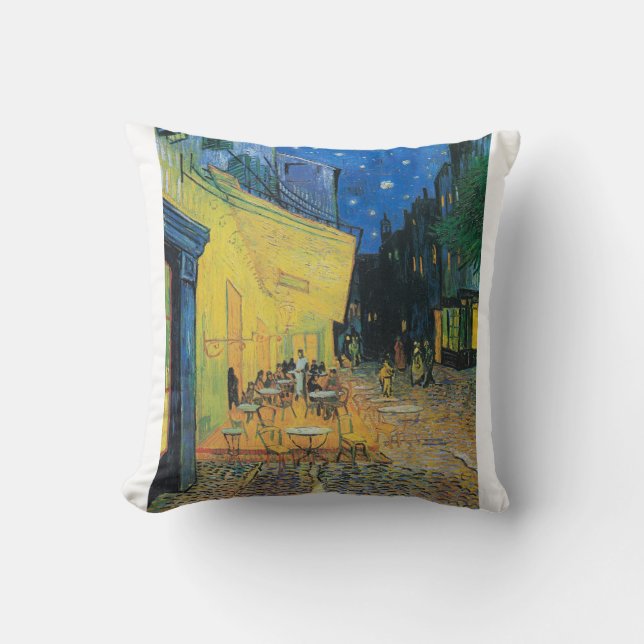 Cafe Terrace at Night 1888 by Vincent van Gogh Cushion (Front)