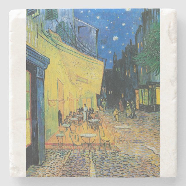 Cafe Terrace at Night 1888 by Vincent van Gogh Stone Coaster (Front)