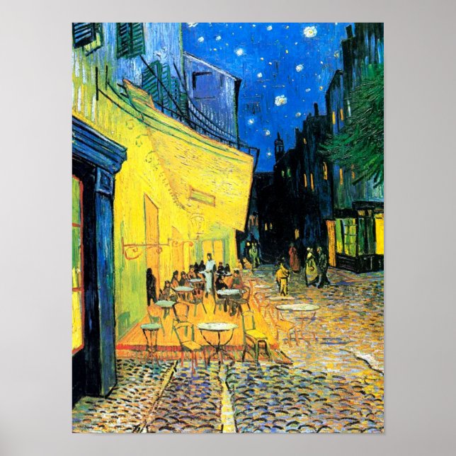 Café Terrace at Night (1888) Vincent Van Gogh Art Poster (Front)