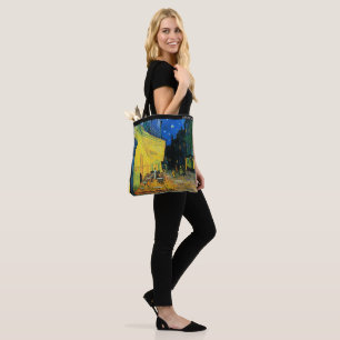 Café Terrace at Night by Van Gogh – Custom Text Tote Bag