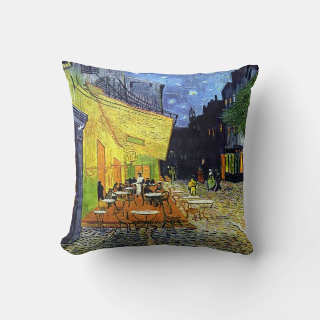 Cafe Terrace at Night by Vincent van Gogh 1888 Cushion (Front)