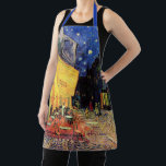 Cafe Terrace at Night by Vincent van Gogh Apron<br><div class="desc">Cafe Terrace on the Place du Forum by Vincent van Gogh is a vintage fine art post impressionism architectural cityscape painting. An exterior view of a restaurant with tables, chairs, waiters, and people dining. A beautiful night with stars in the sky in Arles, France. About the artist: Vincent Willem van...</div>