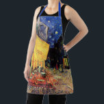Cafe Terrace at Night by Vincent van Gogh Apron<br><div class="desc">Cafe Terrace on the Place du Forum by Vincent van Gogh is a vintage fine art post impressionism architectural cityscape painting. An exterior view of a restaurant with tables, chairs, waiters, and people dining. A beautiful night with stars in the sky in Arles, France. About the artist: Vincent Willem van...</div>