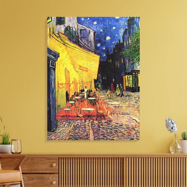 Cafe Terrace at Night by Vincent van Gogh Canvas Print (Insitu(LivingRoom))