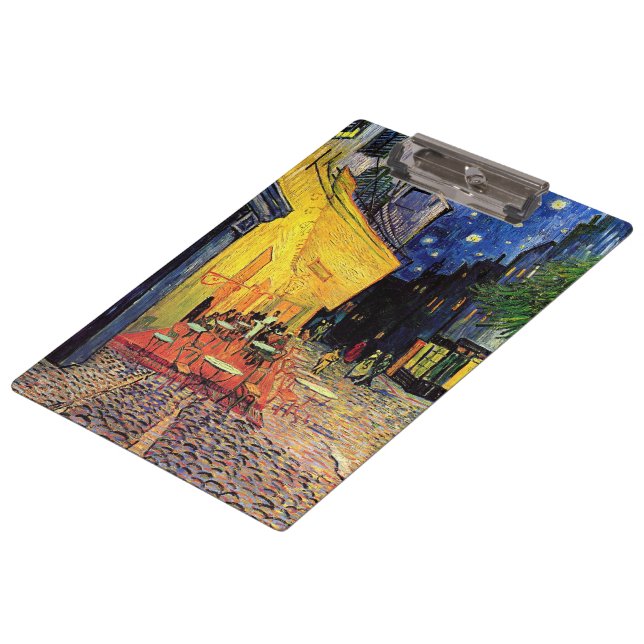 Cafe Terrace at Night by Vincent van Gogh Clipboard (Angled)