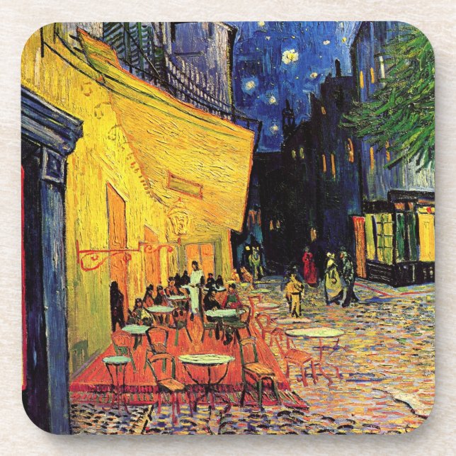 Cafe Terrace at Night by Vincent van Gogh Coaster (Front)