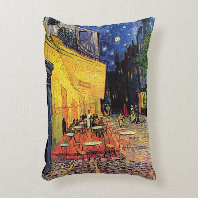 Cafe Terrace at Night by Vincent van Gogh Decorative Cushion (Front(Vertical))