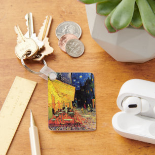 Cafe Terrace at Night by Vincent van Gogh Key Ring