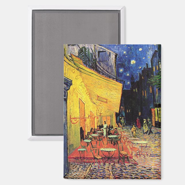 Cafe Terrace at Night by Vincent van Gogh Magnet (Front/Back)