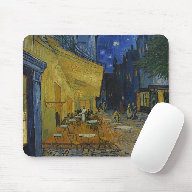 Cafe Terrace at Night by Vincent van Gogh  Mouse Mat (With Mouse)