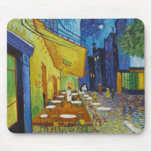 Cafe Terrace At Night by Vincent Van Gogh Mouse Mat