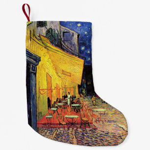 Cafe Terrace at Night by Vincent van Gogh Small Christmas Stocking
