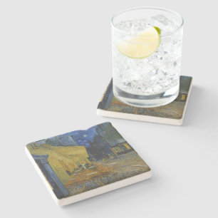 Cafe Terrace at Night by Vincent van Gogh  Stone Coaster