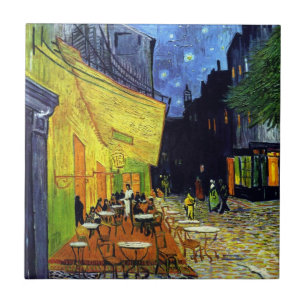Cafe Terrace at Night by Vincent Van Gogh Tile