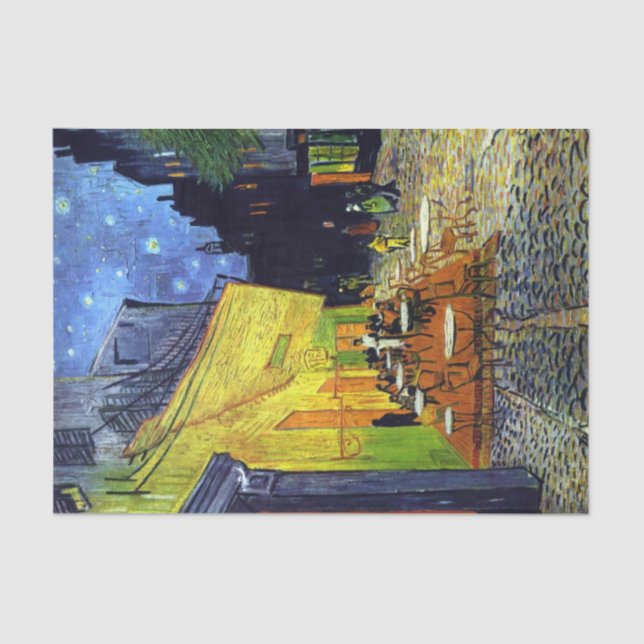 Cafe Terrace at Night by Vincent Van Gogh  Tissue Paper (Front)