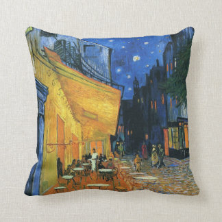 Café Terrace at Night Cushion
