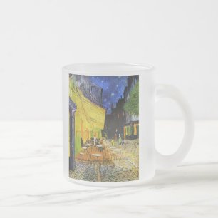Cafe Terrace at Night Frosted Glass Coffee Mug