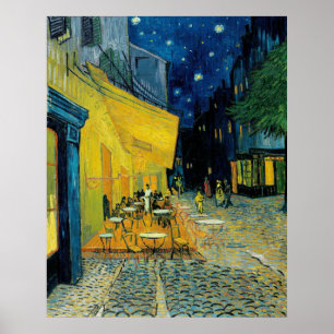 Café Terrace at Night Poster