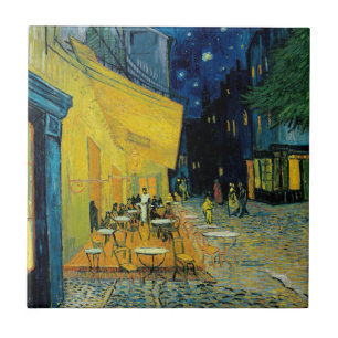 Café Terrace at Night Tile